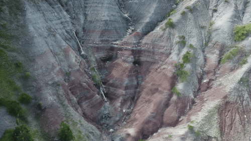 Abfolgen permischer Sandstein-Kalkstein-Wechsellagerungen der Bellerophon Formation, Villnößtal, Südtirol